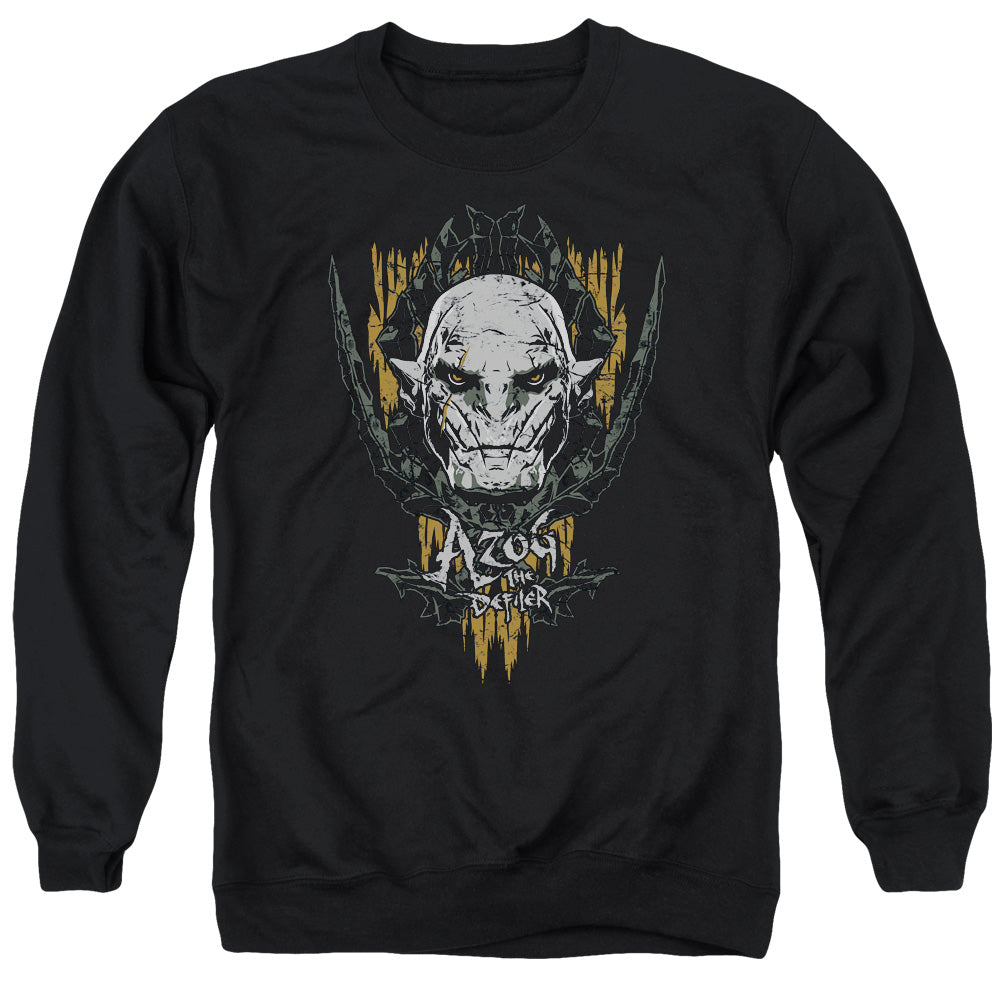 The Hobbit Azog Men's Crewneck 50 50 Poly Long-Sleeve T-Shirt