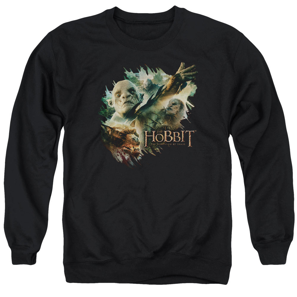 The Hobbit Baddies Men's Crewneck 50 50 Poly Long-Sleeve T-Shirt
