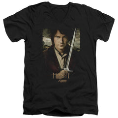 The Hobbit Baggins Poster Men's 30/1 Cotton Slim V-Neck T-Shirt