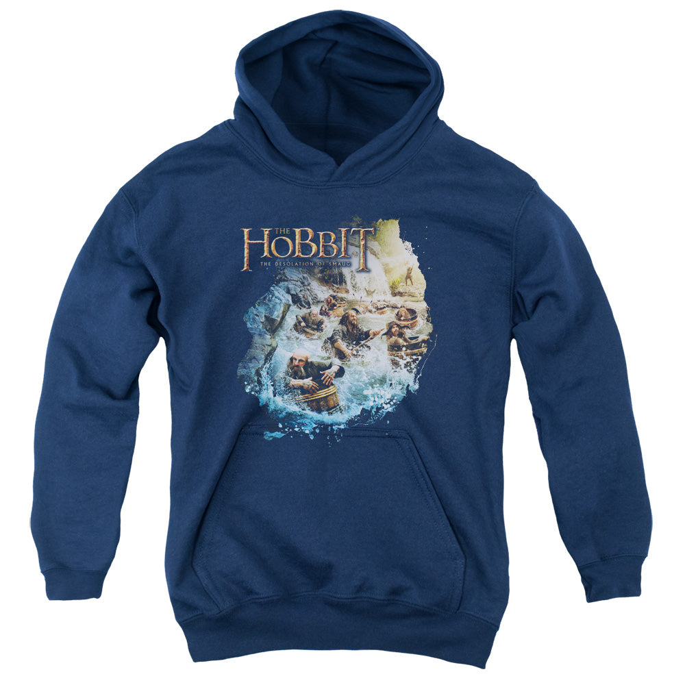 The Hobbit Barreling Down Youth Cotton Poly Pull-Over Hoodie