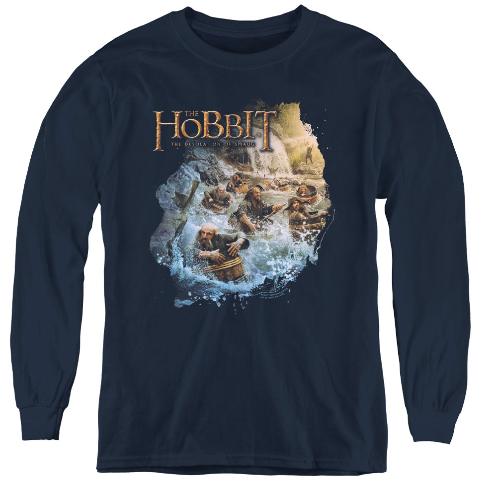 The Hobbit Barreling Down Youth Long-Sleeve T-Shirt