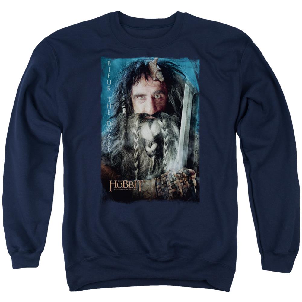 The Hobbit Bifur Men's Crewneck 50 50 Poly Long-Sleeve T-Shirt