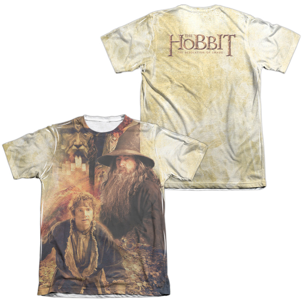 The Hobbit Bilbo And Gandalf (Front & Back Print) Men's Regular Fit Poly Cotton Short-Sleeve T-Shirt