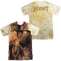 The Hobbit Bilbo And Gandalf (Front & Back Print) Men's Regular Fit Polyester Short-Sleeve T-Shirt