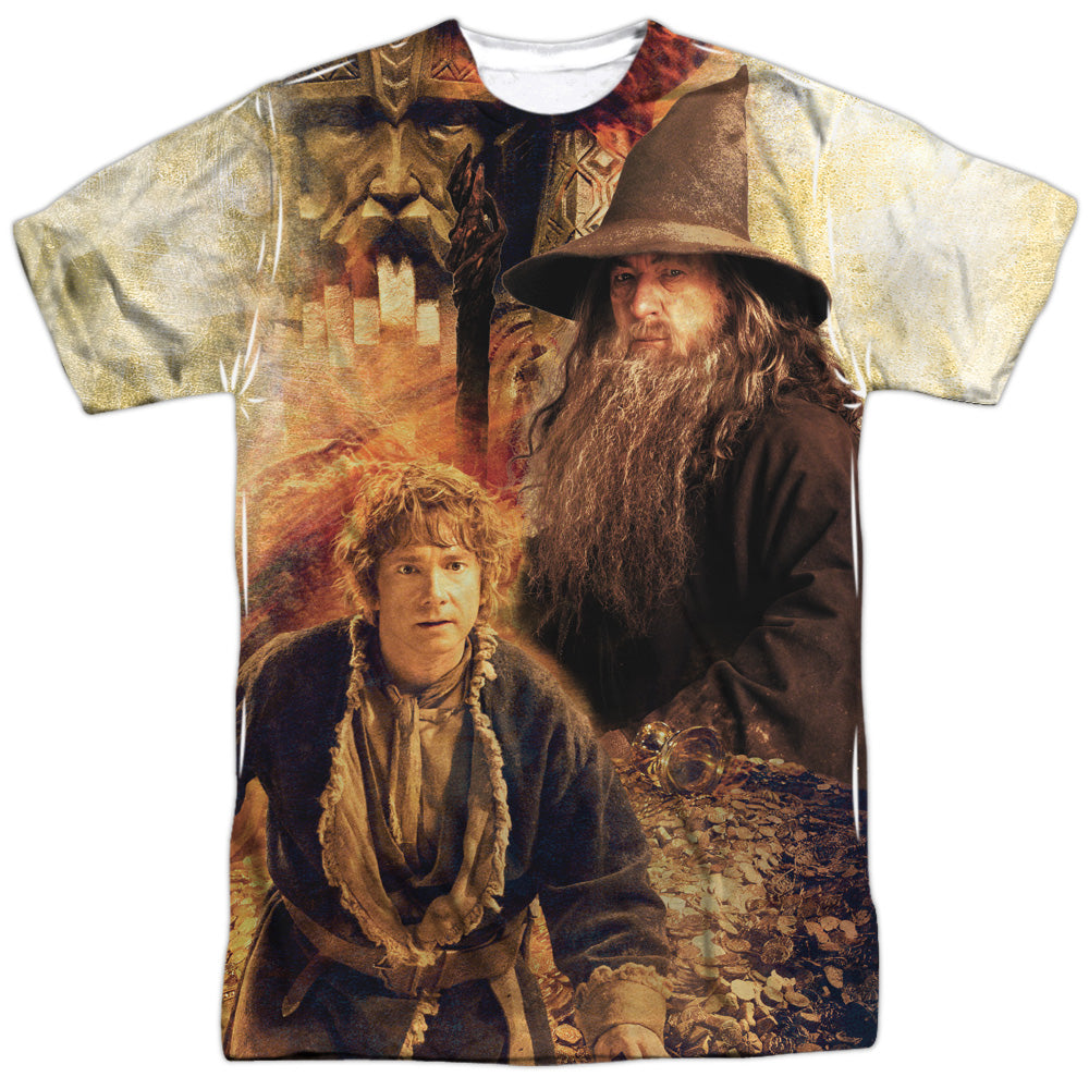 The Hobbit Bilbo And Gandalf Men's Regular Fit Polyester Short-Sleeve T-Shirt