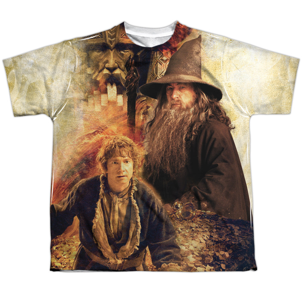 The Hobbit Bilbo And Gandalf Youth Regular Fit Poly Short-Sleeve T-Shirt