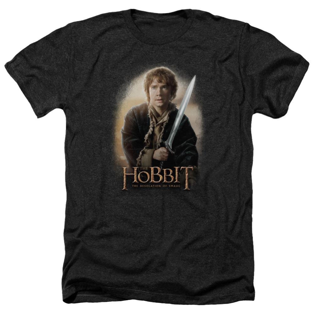 The Hobbit Bilbo And Sting Men's 30/1 Heather 60 40 Poly Short-Sleeve T-Shirt