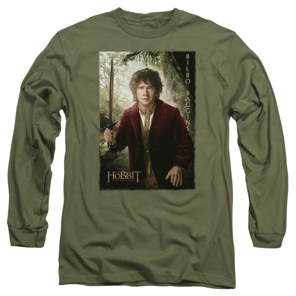 The Hobbit Bilbo Poster Men's 18/1 Cotton Long-Sleeve T-Shirt