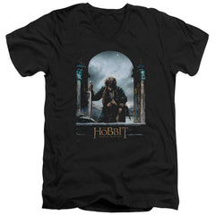 The Hobbit Bilbo Poster Men's 30/1 Cotton Slim V-Neck T-Shirt
