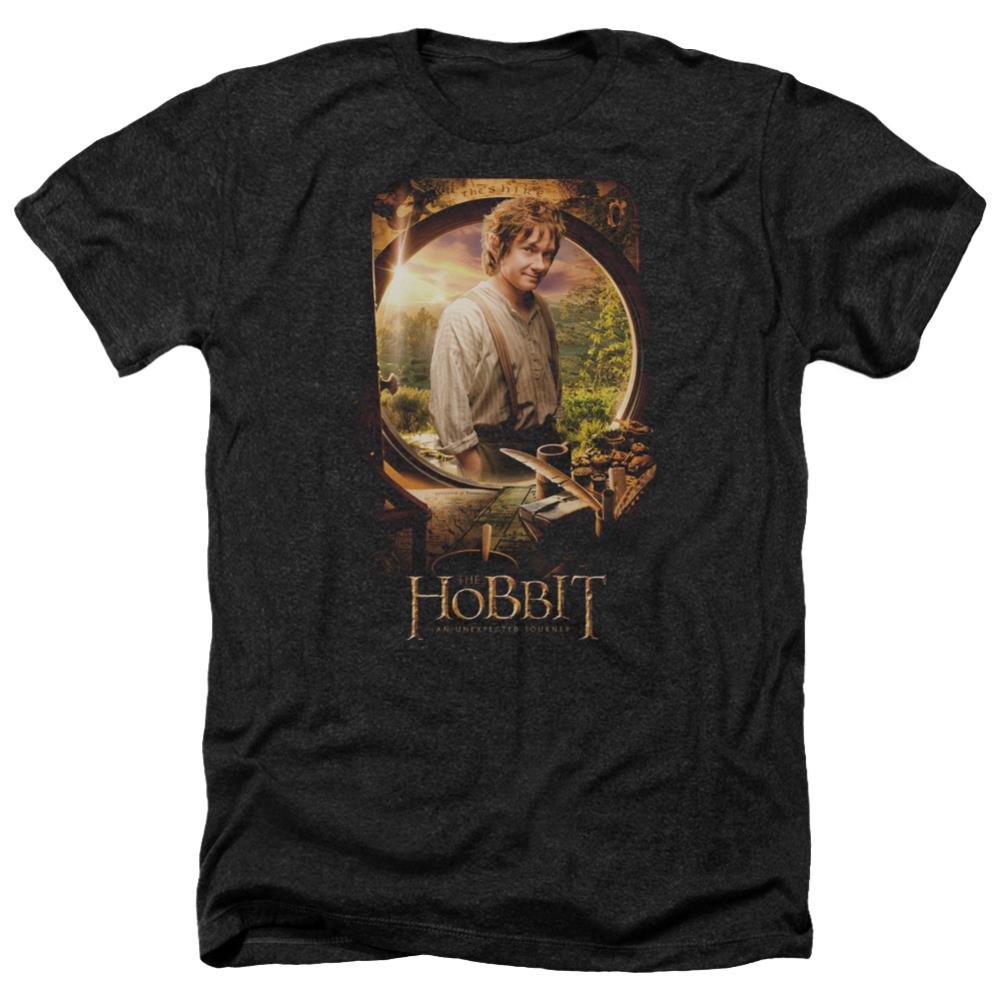 The Hobbit Bilbo Poster Men's 30/1 Heather 60 40 Poly Short-Sleeve T-Shirt