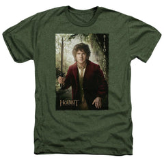 The Hobbit Bilbo Poster Men's 30/1 Heather 60 40 Poly Short-Sleeve T-Shirt