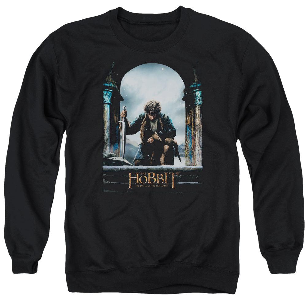 The Hobbit Bilbo Poster Men's Crewneck 50 50 Poly Long-Sleeve T-Shirt