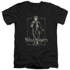 The Hobbit Bilbo Stare Men's 30/1 Cotton Slim V-Neck T-Shirt