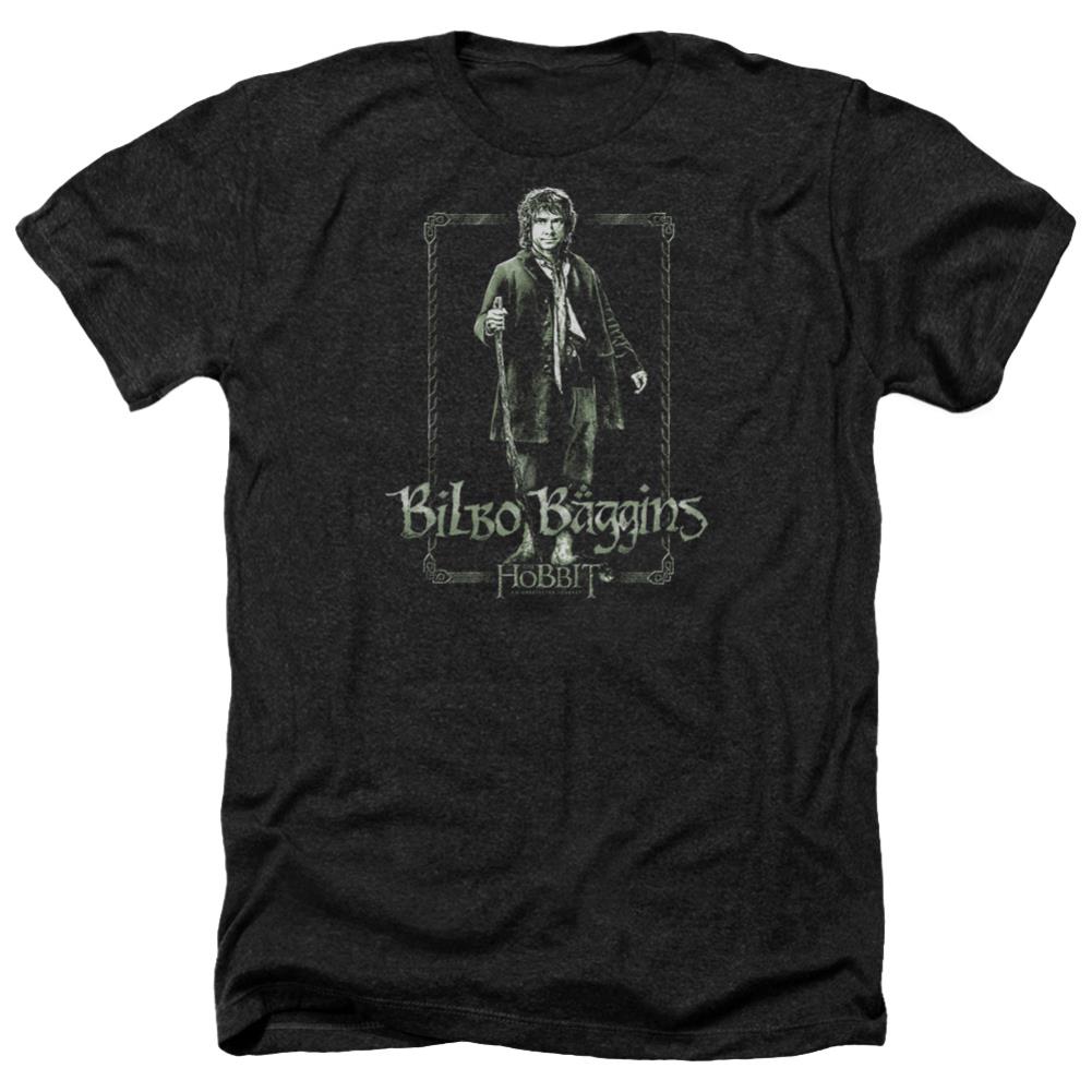 The Hobbit Bilbo Stare Men's 30/1 Heather 60 40 Poly Short-Sleeve T-Shirt