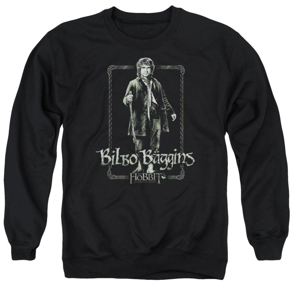 The Hobbit Bilbo Stare Men's Crewneck 50 50 Poly Long-Sleeve T-Shirt