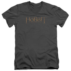 The Hobbit Distressed Logo Men's 30/1 Cotton Slim V-Neck T-Shirt