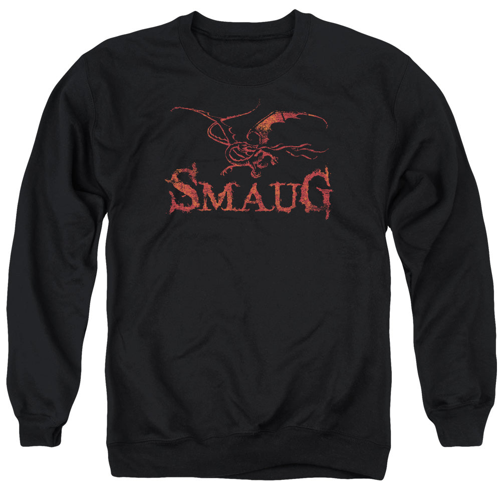 The Hobbit Dragon Men's Crewneck 50 50 Poly Long-Sleeve T-Shirt