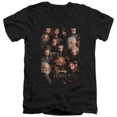 The Hobbit Dwarves Poster Men's 30/1 Cotton Slim V-Neck T-Shirt