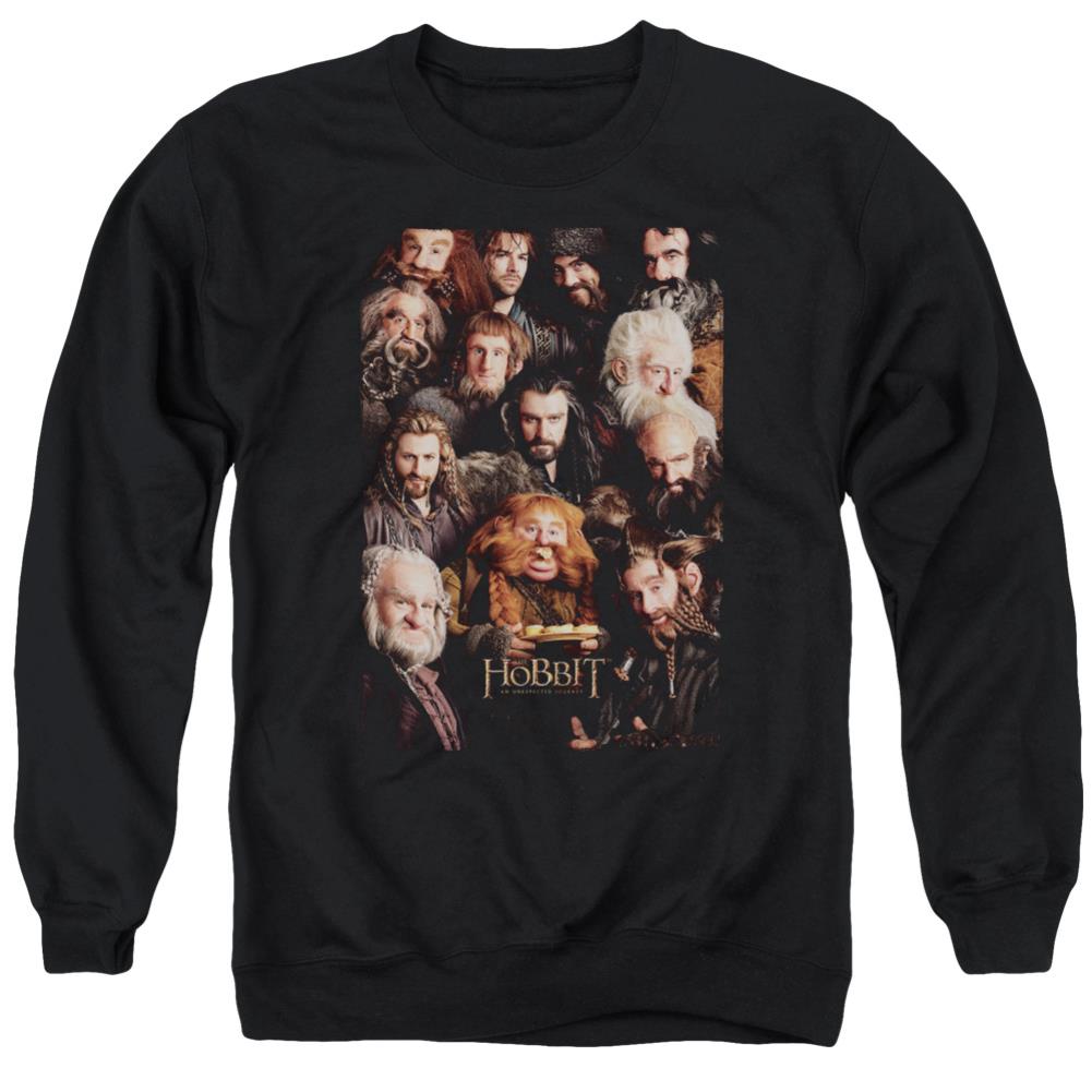 The Hobbit Dwarves Poster Men's Crewneck 50 50 Poly Long-Sleeve T-Shirt