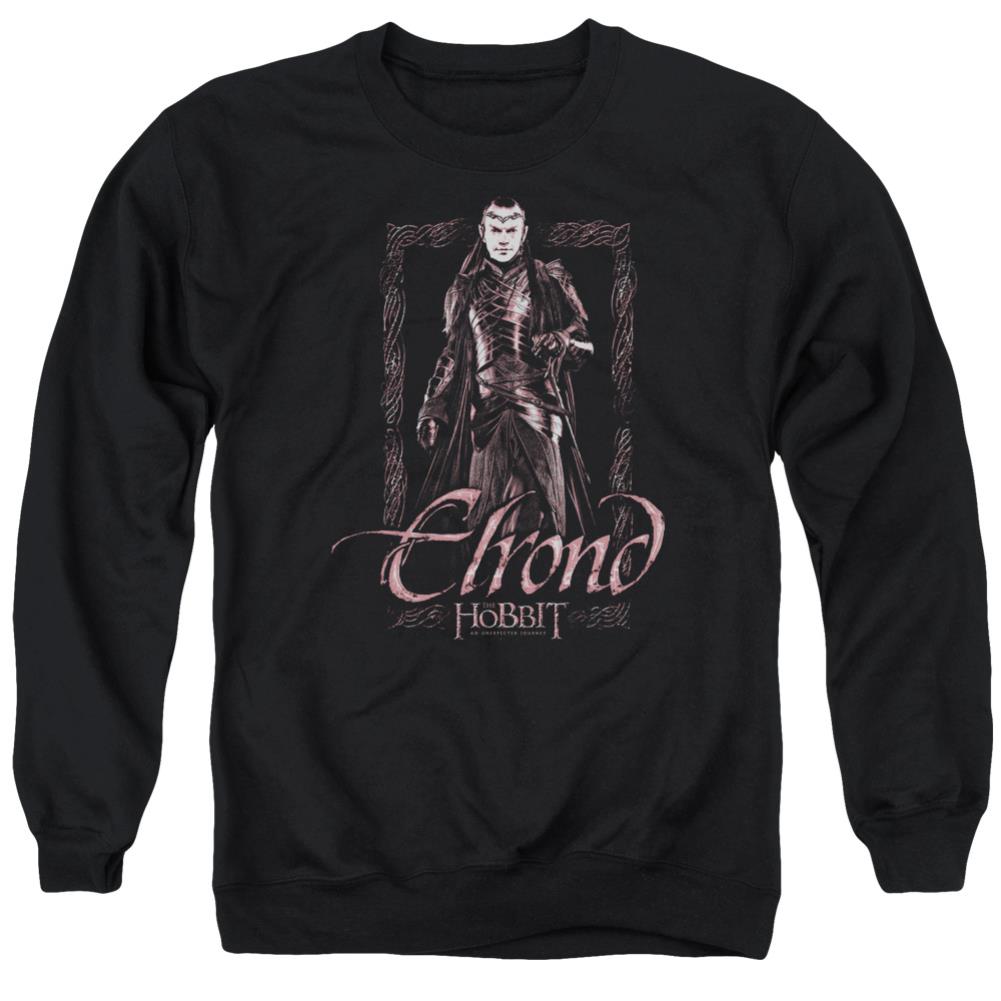 The Hobbit Elrond Stare Men's Crewneck 50 50 Poly Long-Sleeve T-Shirt