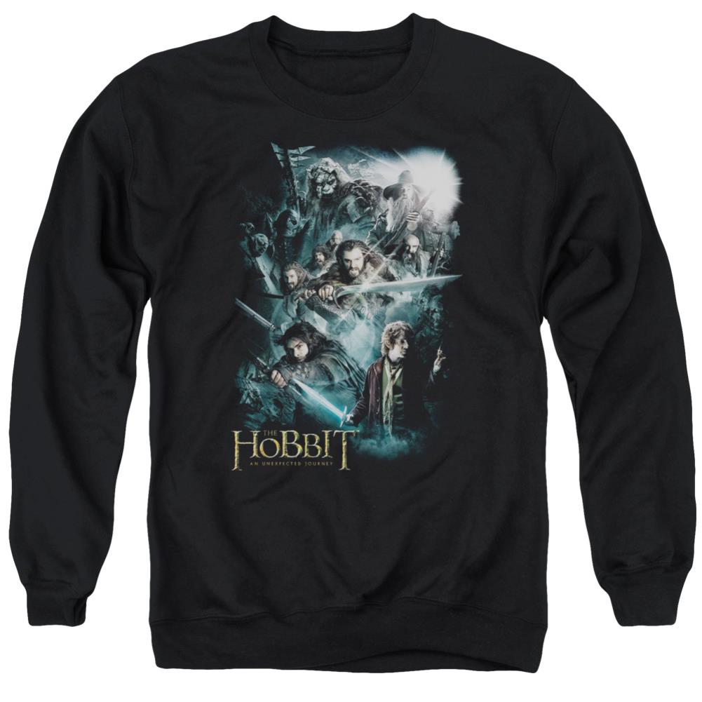 The Hobbit Epic Adventure Men's Crewneck 50 50 Poly Long-Sleeve T-Shirt