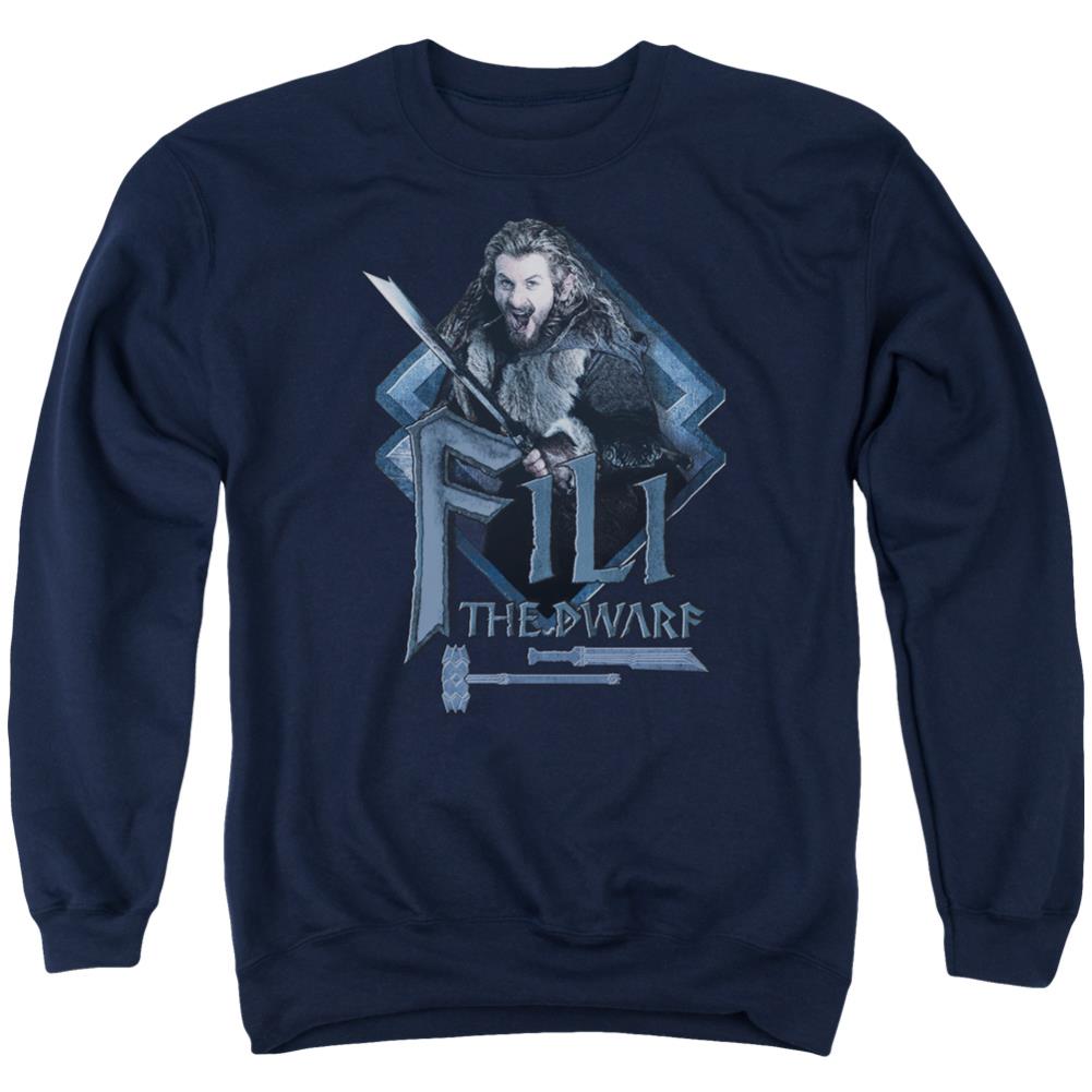 The Hobbit Fili Men's Crewneck 50 50 Poly Long-Sleeve T-Shirt