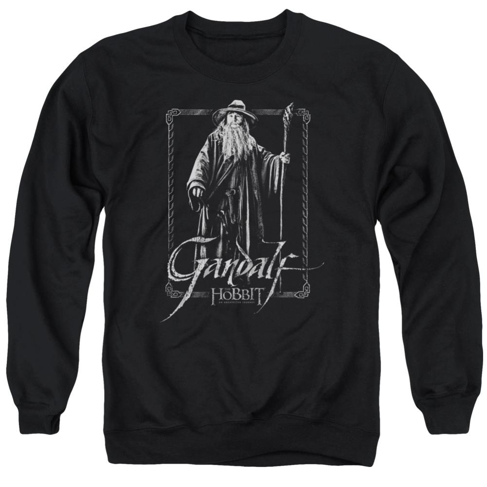The Hobbit Gandalf Stare Men's Crewneck 50 50 Poly Long-Sleeve T-Shirt