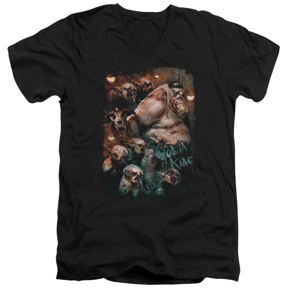 The Hobbit Goblin King Men's 30/1 Cotton Slim V-Neck T-Shirt