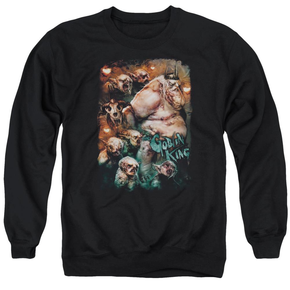 The Hobbit Goblin King Men's Crewneck 50 50 Poly Long-Sleeve T-Shirt