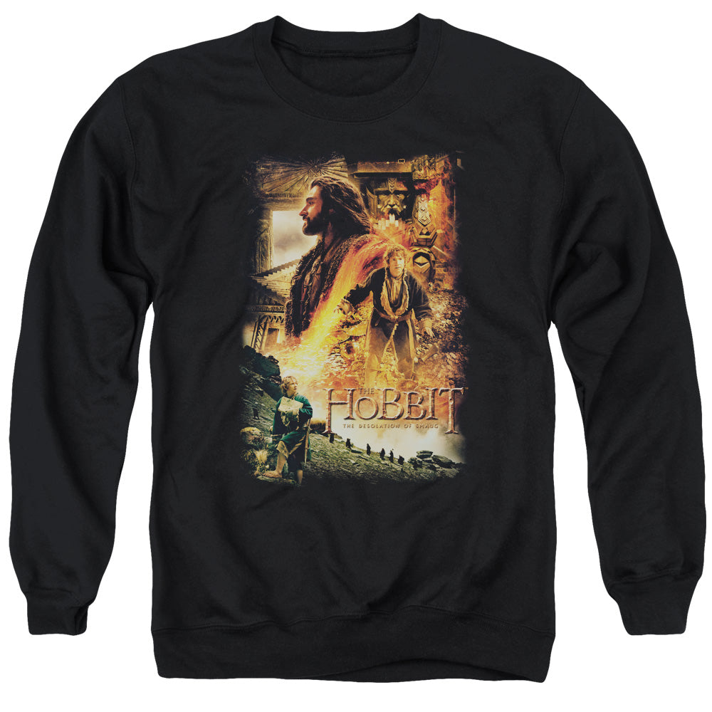 The Hobbit Golden Chamber Men's Crewneck 50 50 Poly Long-Sleeve T-Shirt
