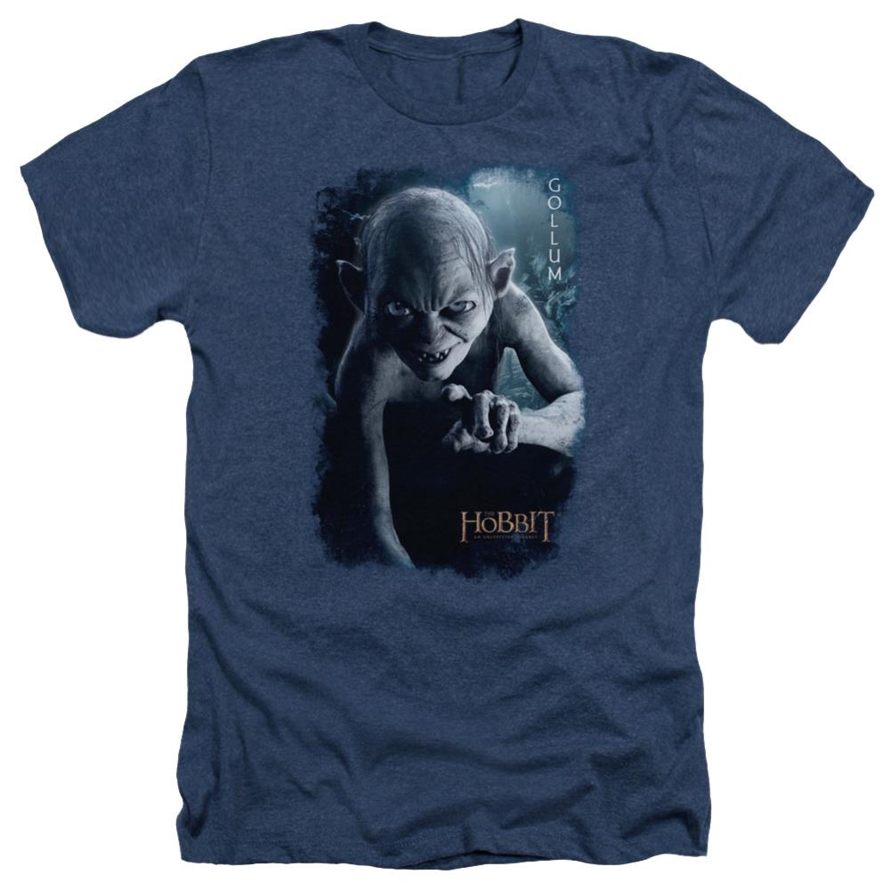 The Hobbit Gollum Poster Men's 30/1 Heather 60 40 Poly Short-Sleeve T-Shirt