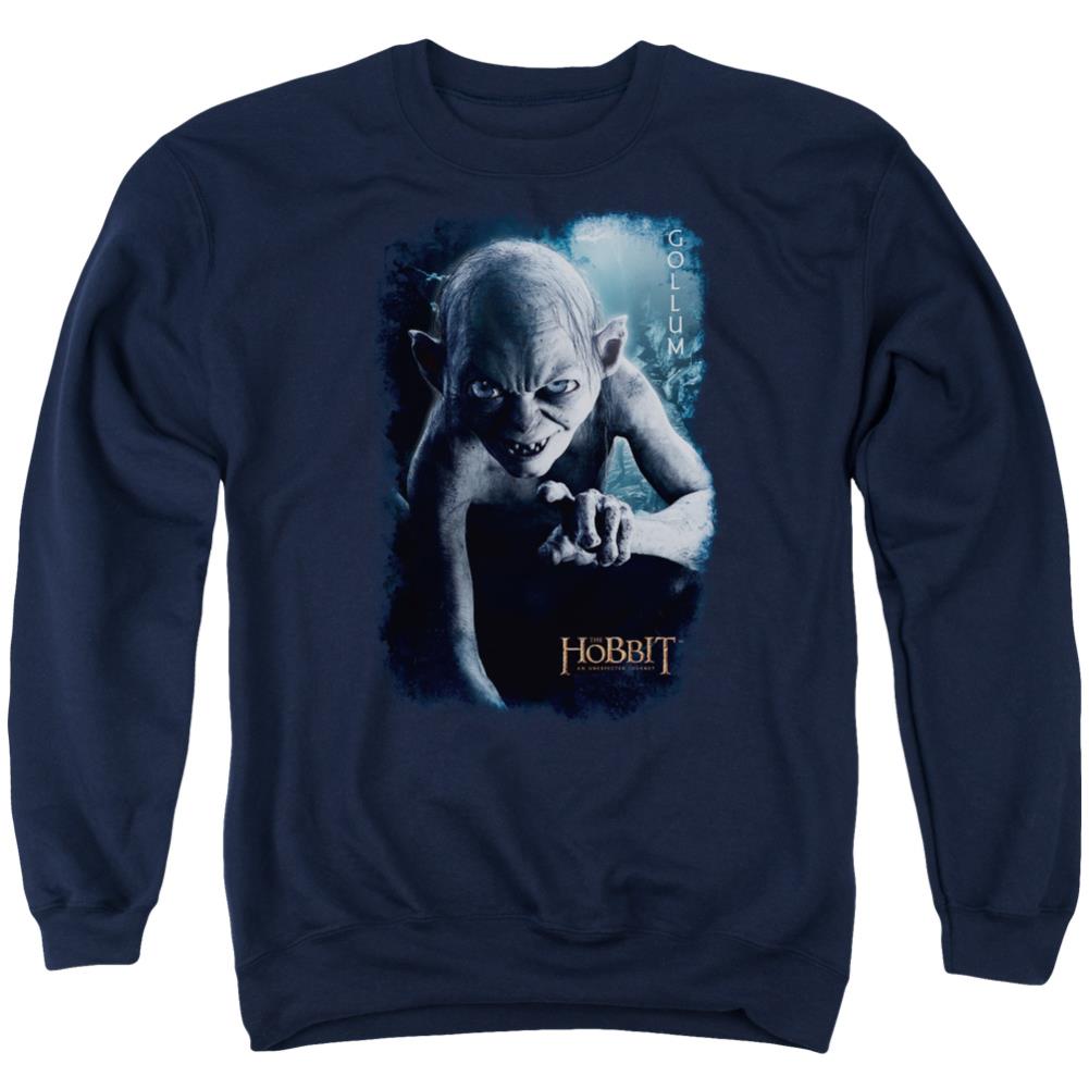 The Hobbit Gollum Poster Men's Crewneck 50 50 Poly Long-Sleeve T-Shirt