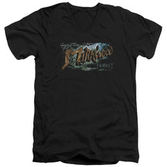 The Hobbit Greetings From Mirkwood Men's 30/1 Cotton Slim V-Neck T-Shirt
