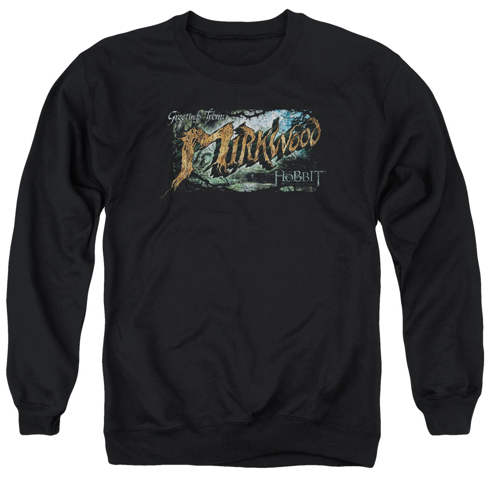 The Hobbit Greetings From Mirkwood Men's Crewneck 50 50 Poly Long-Sleeve T-Shirt