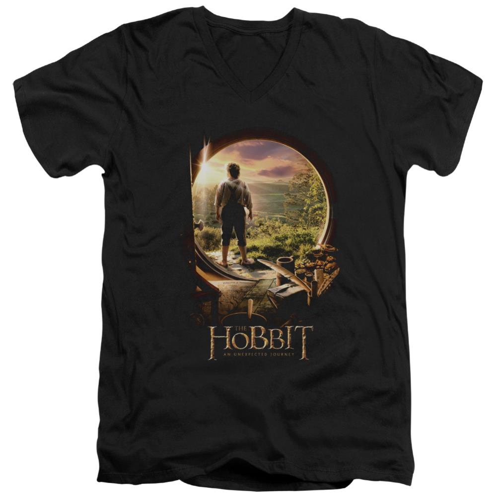 The Hobbit Hobbit In Door Men's 30/1 Cotton Slim V-Neck T-Shirt