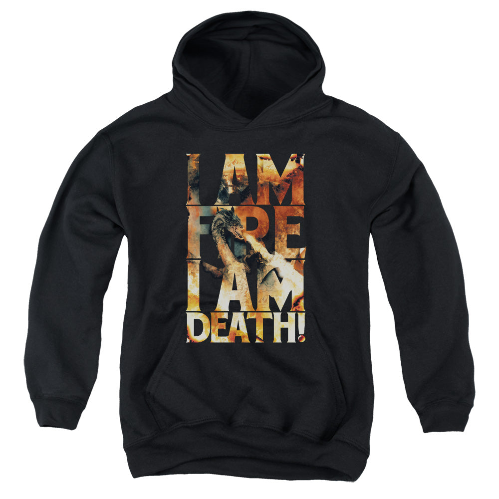 The Hobbit I Am Fire Youth Cotton Poly Pull-Over Hoodie