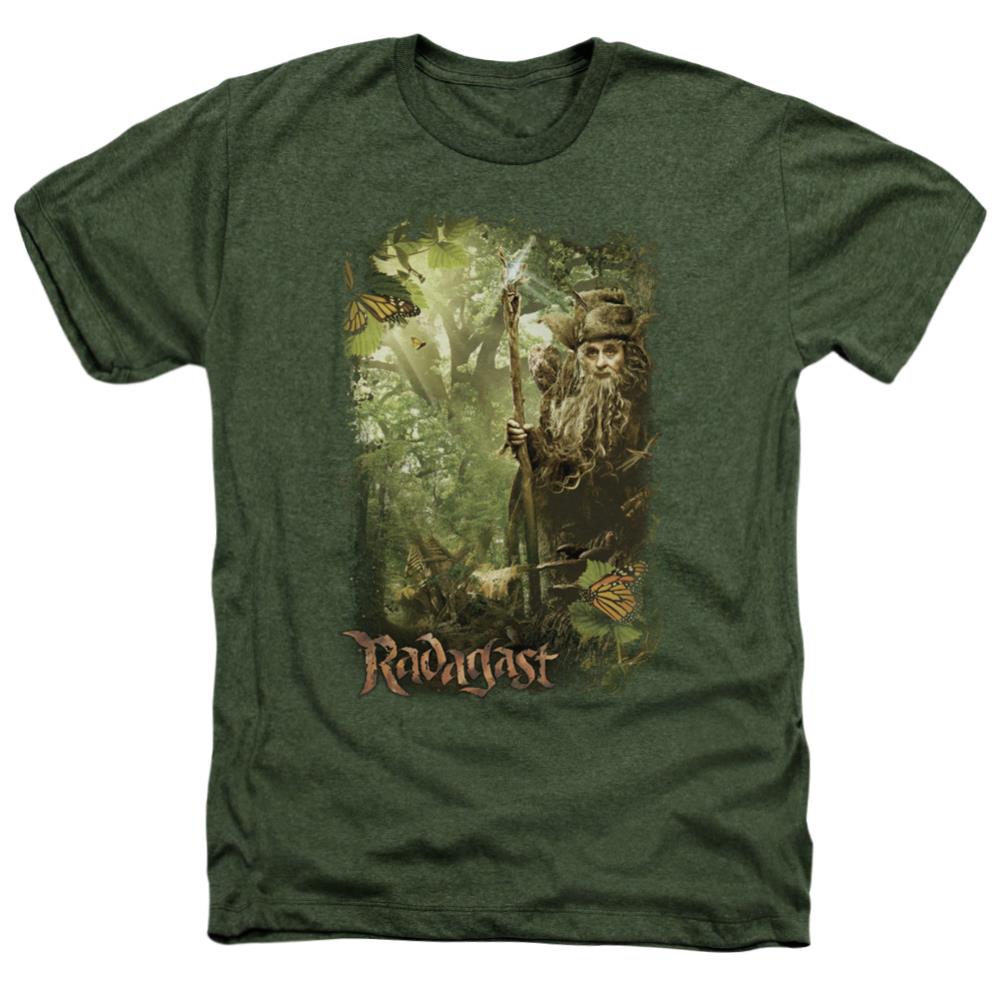 The Hobbit In The Woods Men's 30/1 Heather 60 40 Poly Short-Sleeve T-Shirt