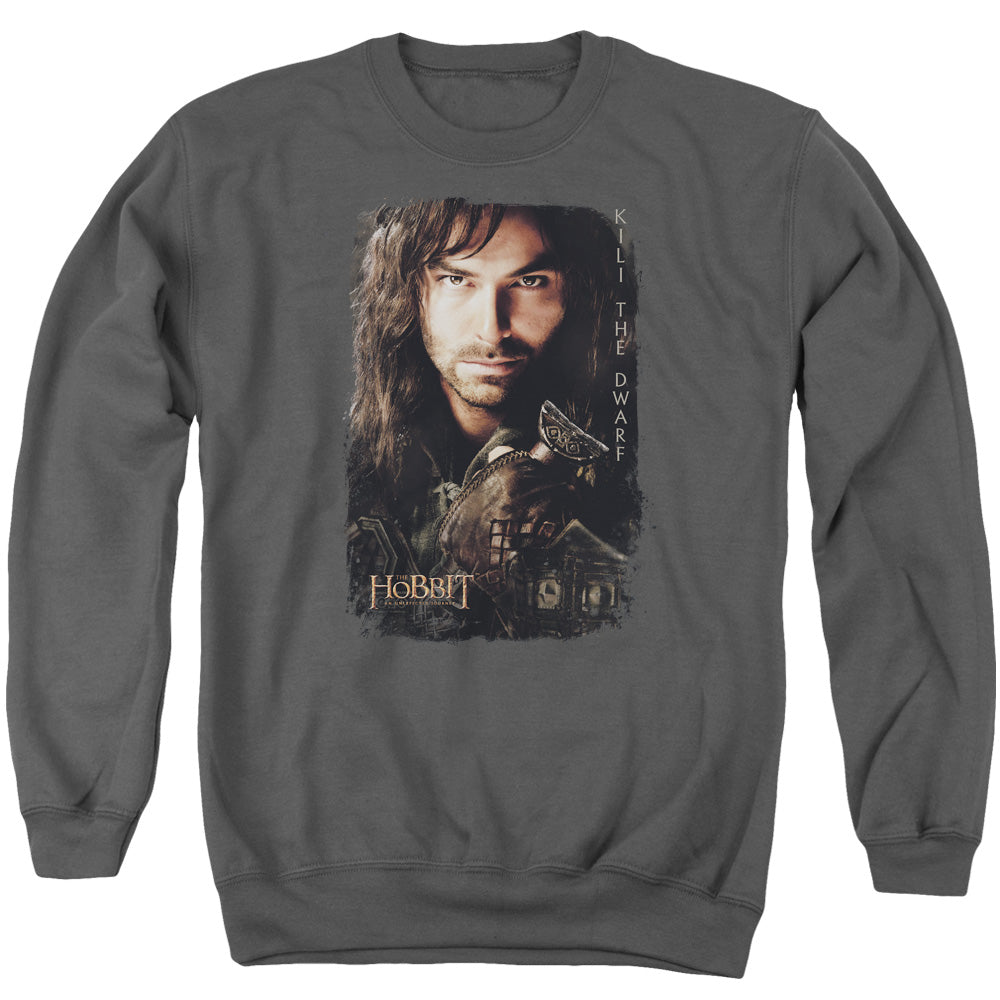 The Hobbit Kili Poster Men's Crewneck 50 50 Poly Long-Sleeve T-Shirt