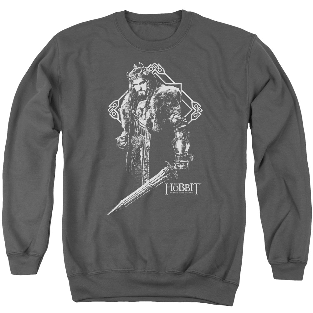 The Hobbit King Thorin Men's Crewneck 50 50 Poly Long-Sleeve T-Shirt