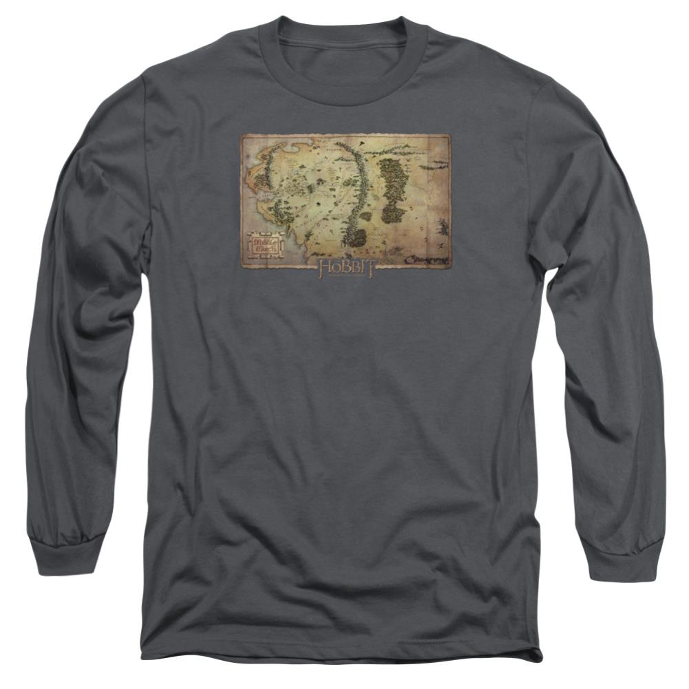 The Hobbit Middle Earth Map Men's 18/1 Cotton Long-Sleeve T-Shirt