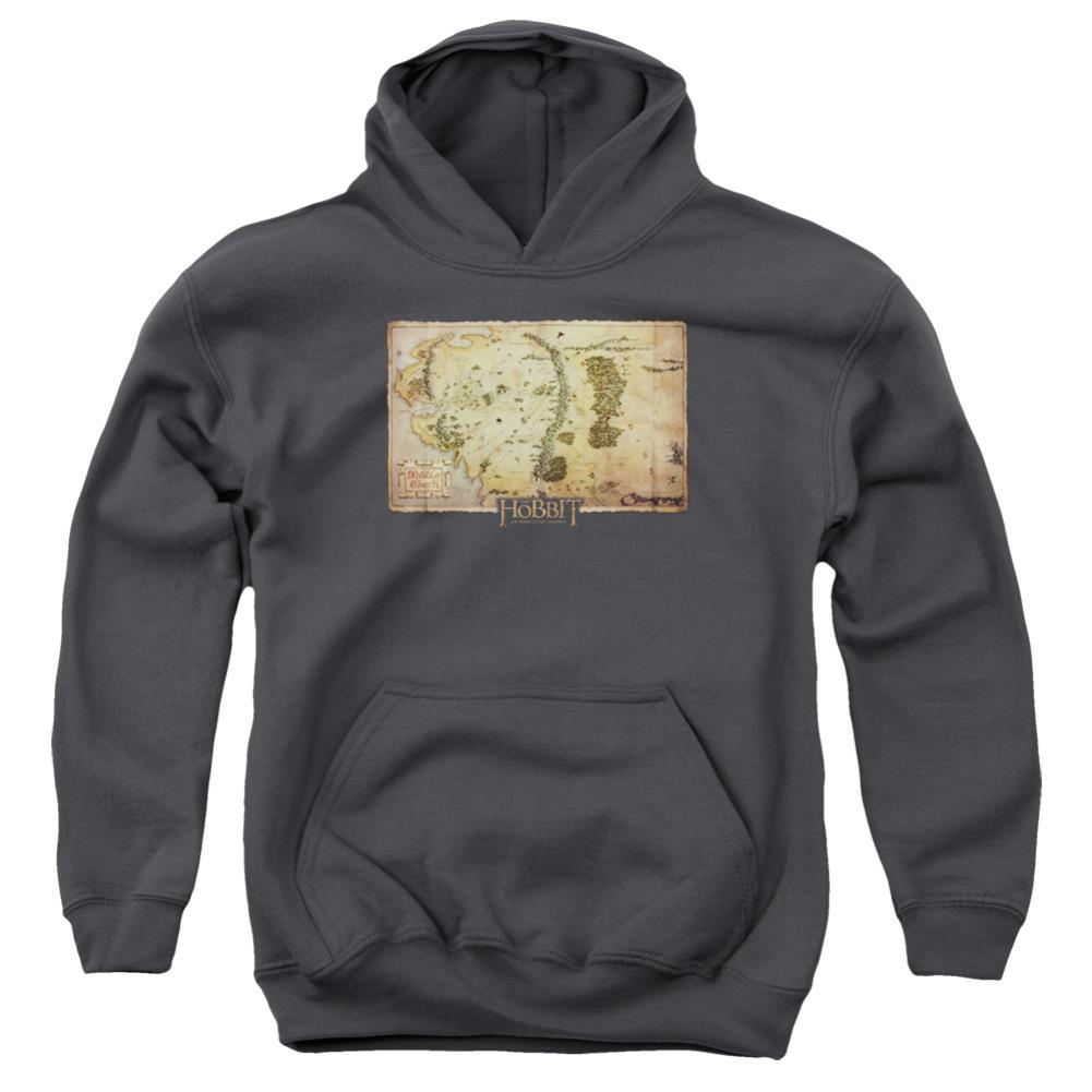 The Hobbit Middle Earth Map Youth Cotton Poly Pull-Over Hoodie