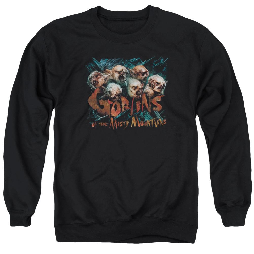 The Hobbit Misty Goblins Men's Crewneck 50 50 Poly Long-Sleeve T-Shirt