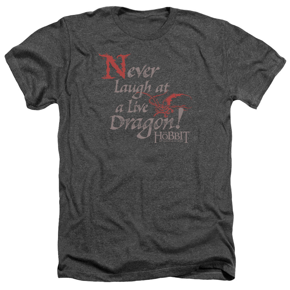 The Hobbit Never Laugh Men's 30/1 Heather 60 40 Poly Short-Sleeve T-Shirt