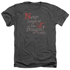The Hobbit Never Laugh Men's 30/1 Heather 60 40 Poly Short-Sleeve T-Shirt