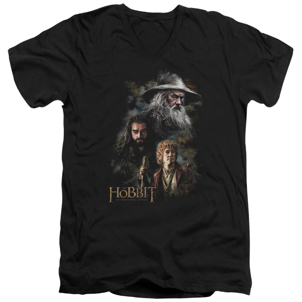 The Hobbit Painting Men's 30/1 Cotton Slim V-Neck T-Shirt