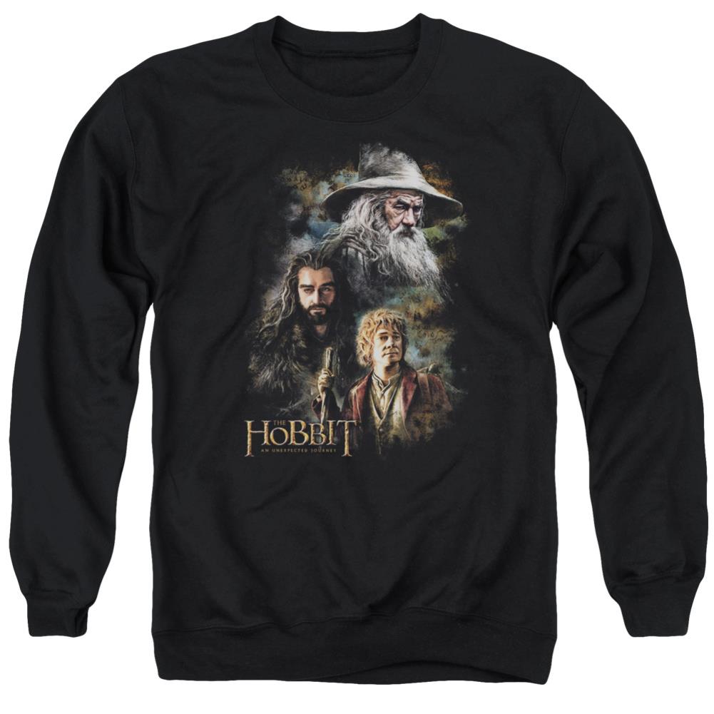 The Hobbit Painting Men's Crewneck 50 50 Poly Long-Sleeve T-Shirt