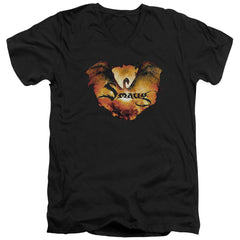 The Hobbit Reign In Flame Men's 30/1 Cotton Slim V-Neck T-Shirt