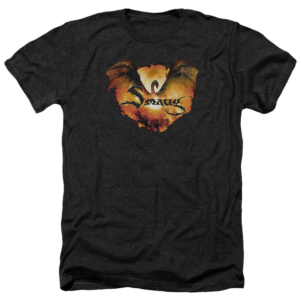 The Hobbit Reign In Flame Men's 30/1 Heather 60 40 Poly Short-Sleeve T-Shirt