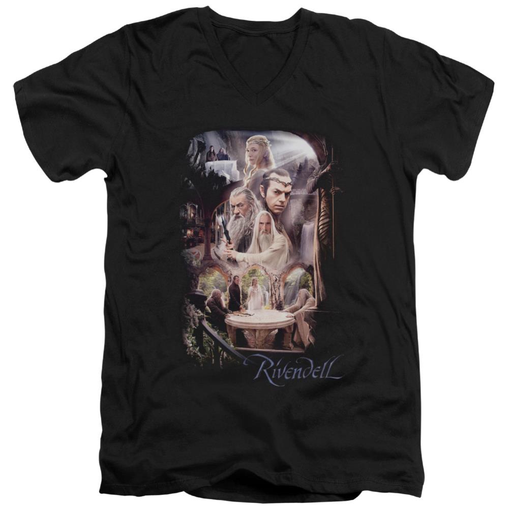 The Hobbit Rivendell Men's 30/1 Cotton Slim V-Neck T-Shirt