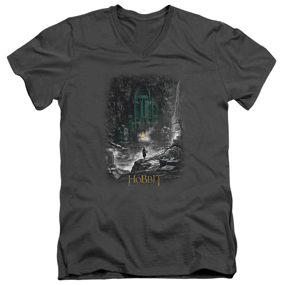 The Hobbit Second Thoughts Men's 30/1 Cotton Slim V-Neck T-Shirt